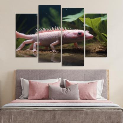 The Mysterious Axolotl The Water Monster Of Mexico Canvas Paintings Frame