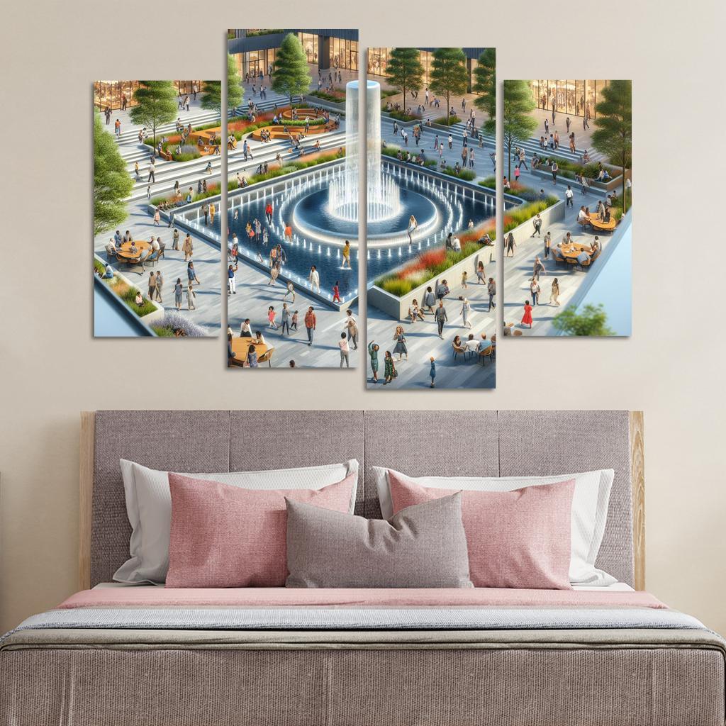 Dynamic Urban Water Features Custom Paintings Frame