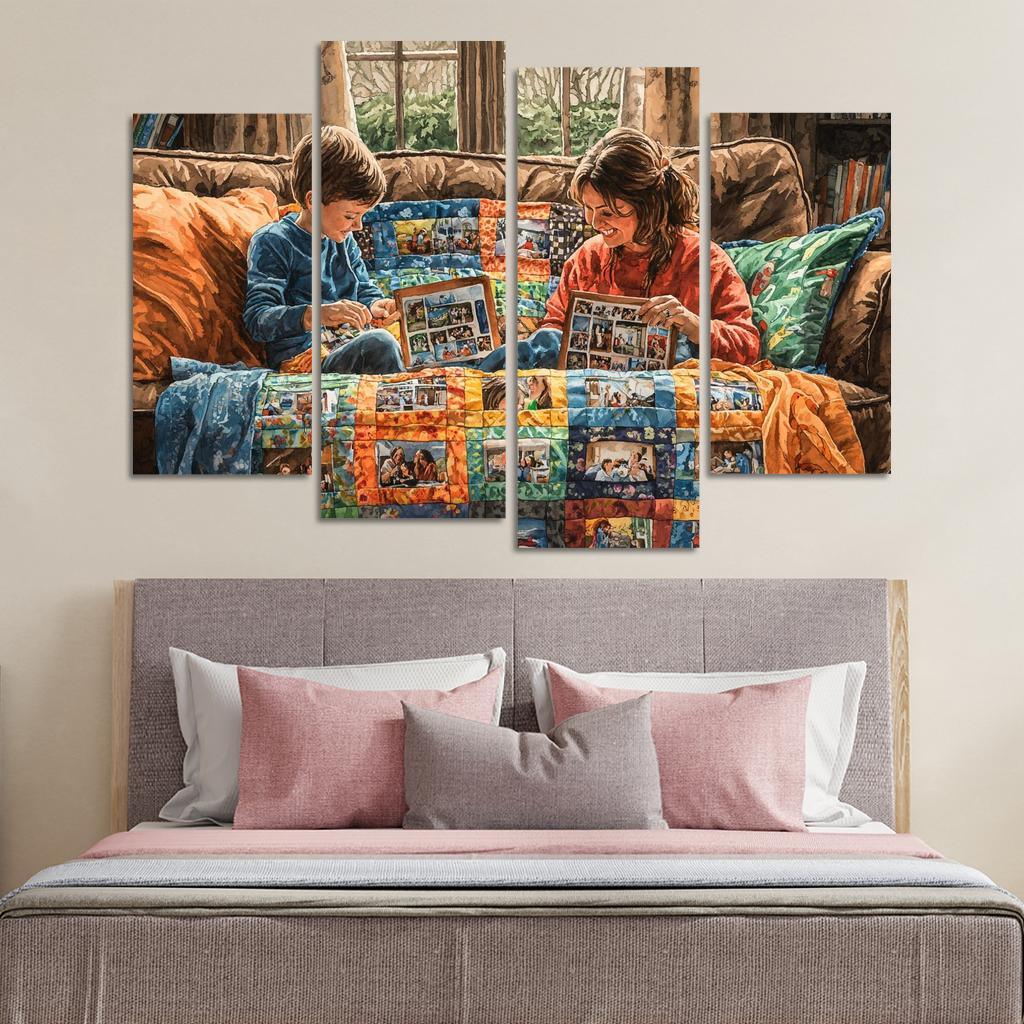 The Quilt Of Memories A Mothers Heartfelt Fabric One-piece Frames