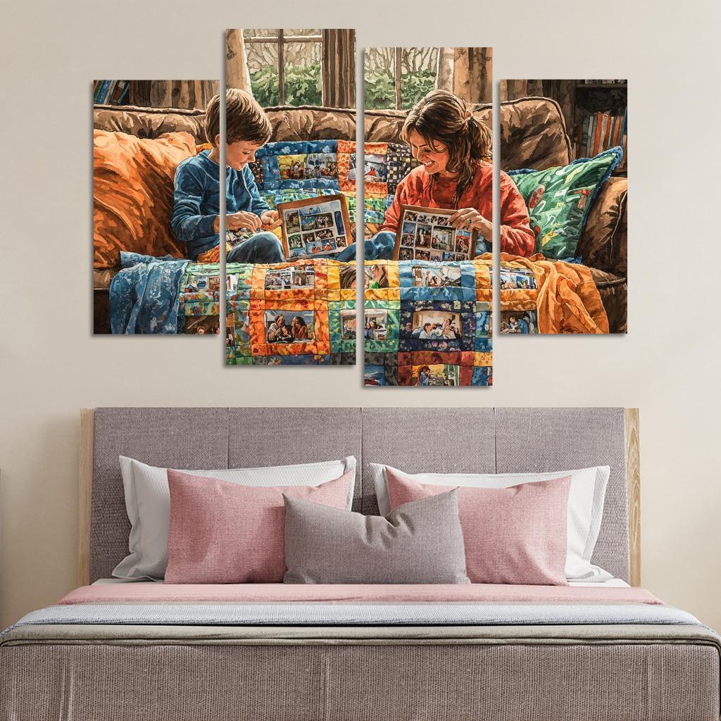 The Quilt Of Memories A Mothers Heartfelt Fabric One-piece Frames