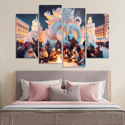 Sapporo Snow Festival Canvas Paintings Frame