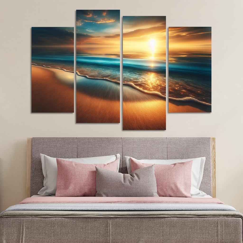 Saltwater Serenity Beach Modern Paintings Frame