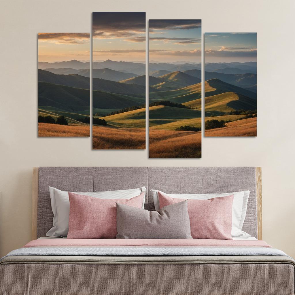The Splendor Of Distant Mountain Ranges Oil Paintings Frame