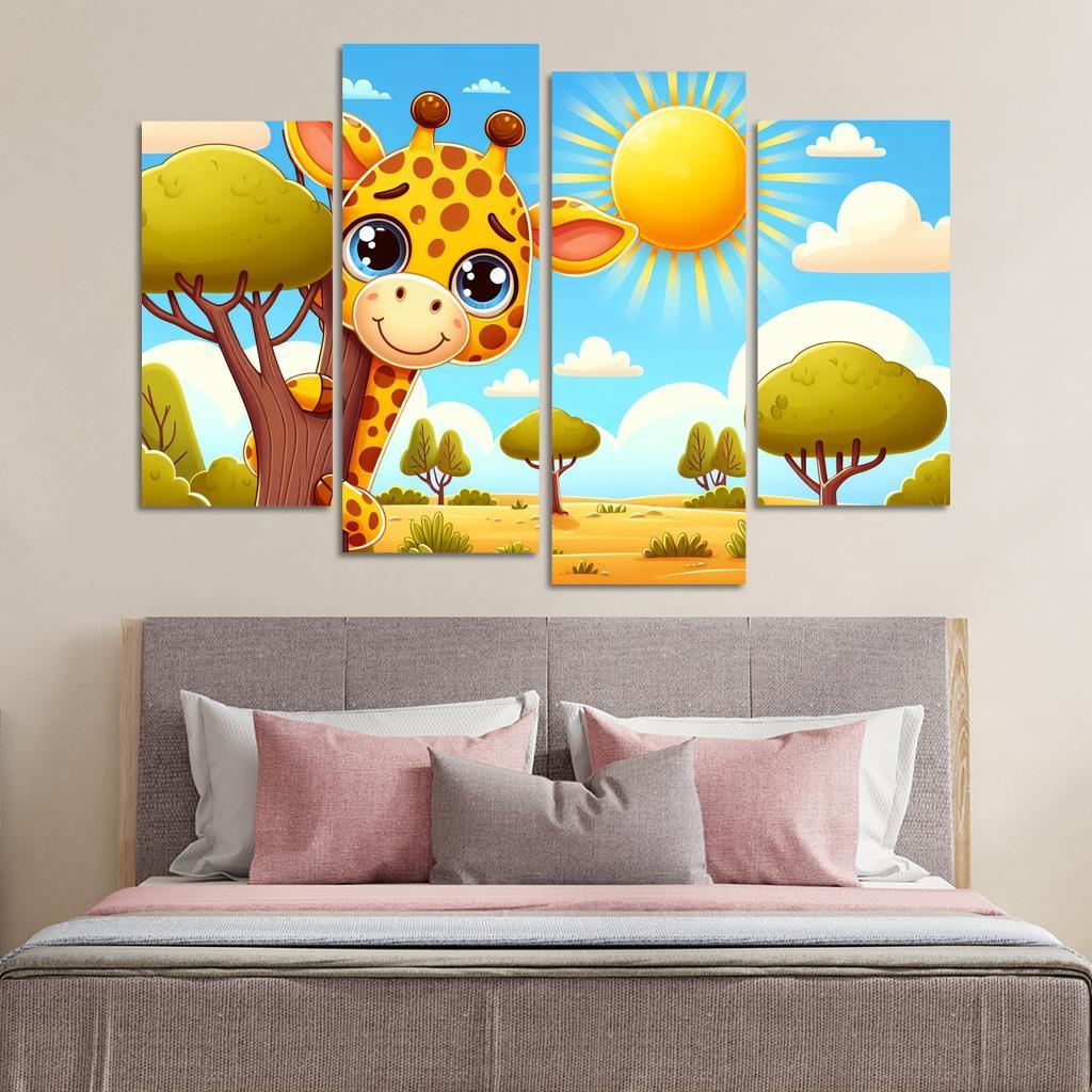 Gentle Giraffe - Safari Sights Framed Paintings