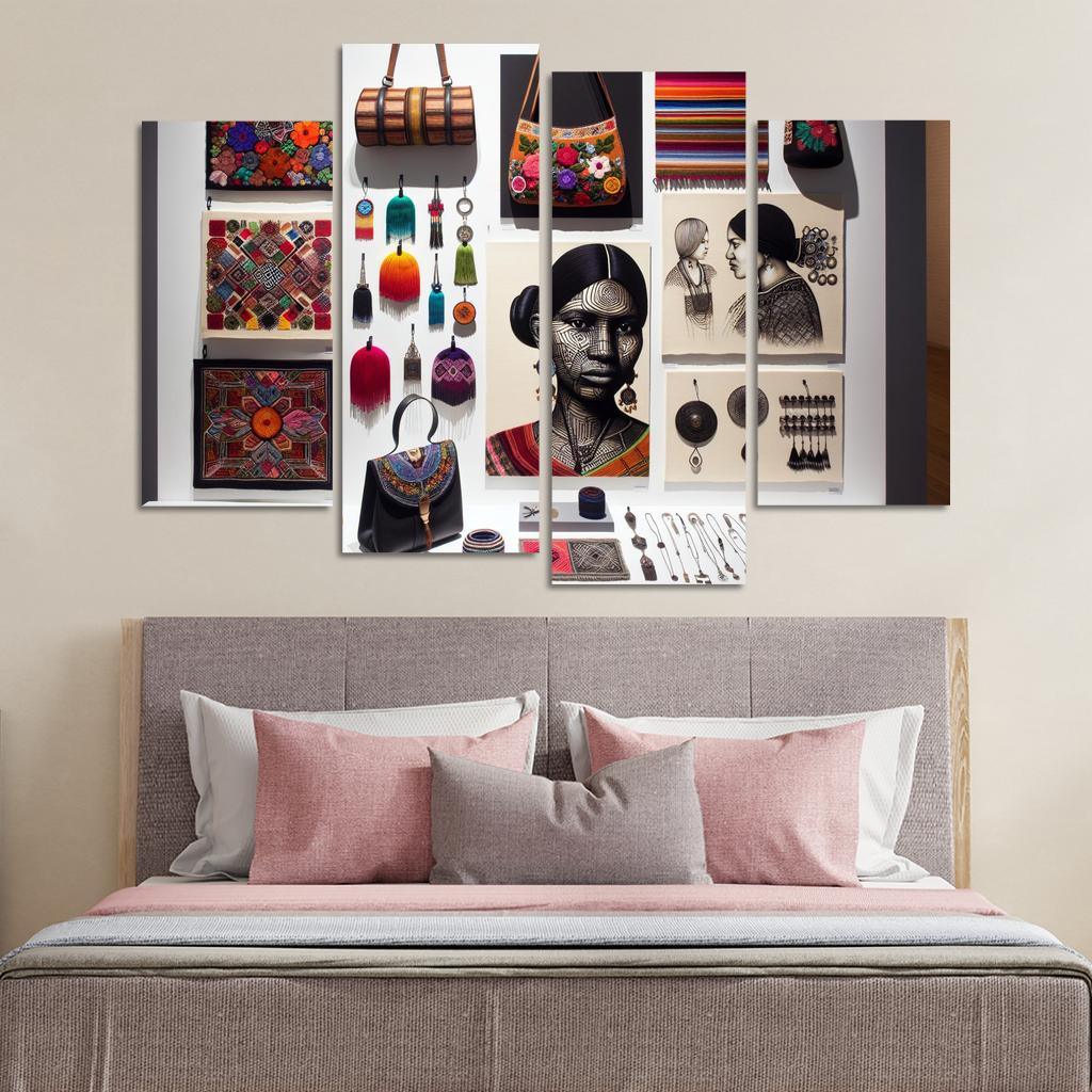 Artisan Craft Handmade Fashion and Accessories 4 Piece HD Canvas Wall Art-Original Frame