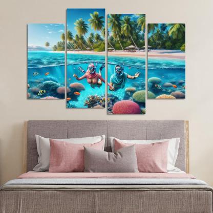 Coral Sands Sanctuary Modern Paintings Frame