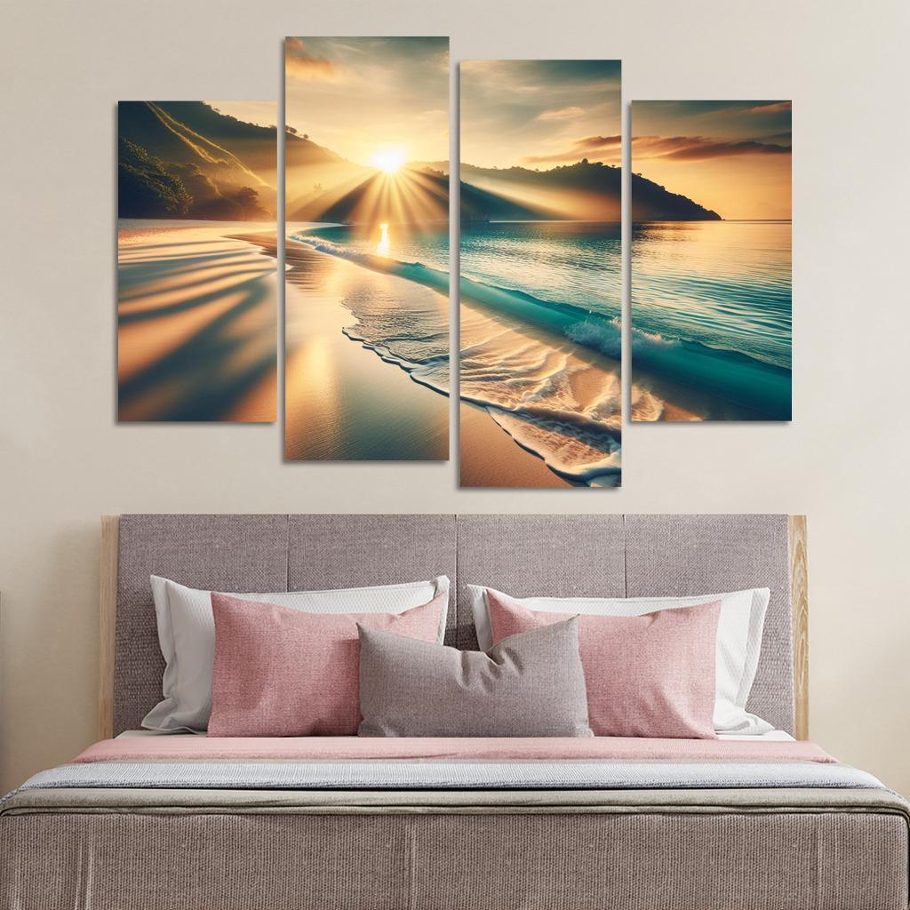 Secluded Sunrise Bay Custom Paintings Frame