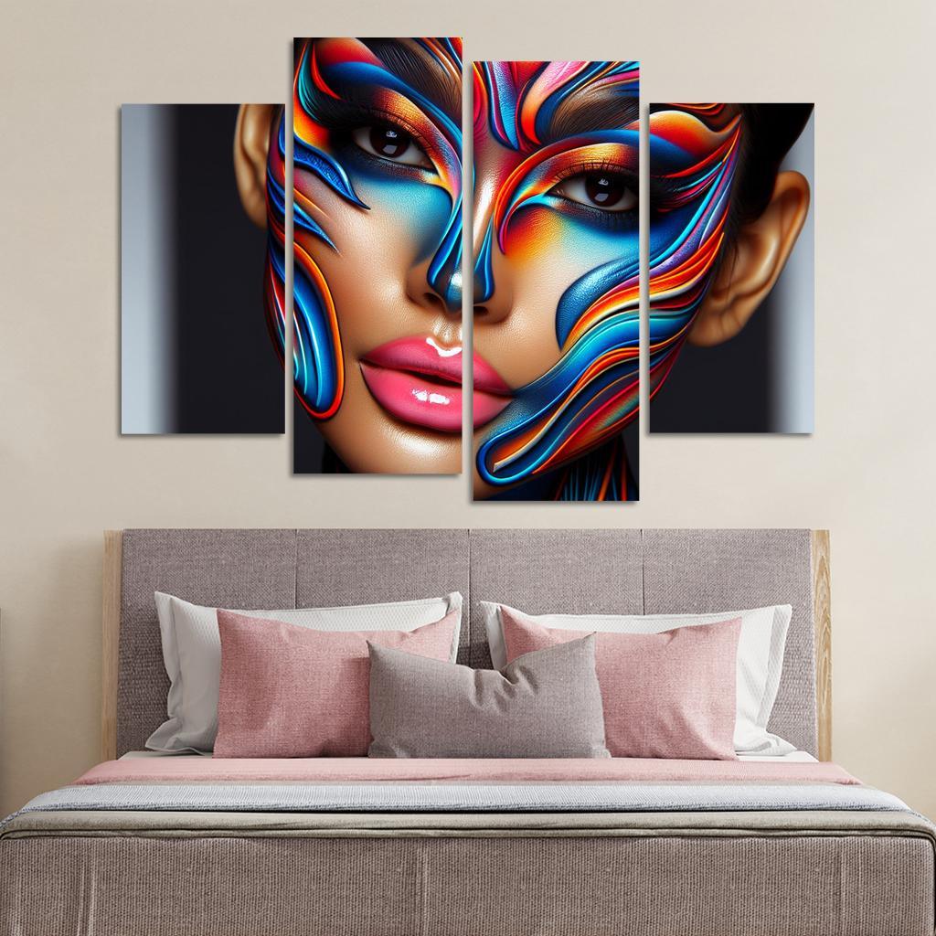Sculptural Makeup Artistic Beauty Statements Multi-panel Paintings