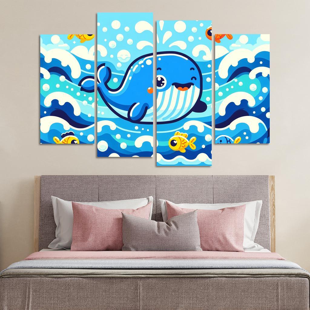 Whimsical Whale - Ocean Adventure Framed Paintings