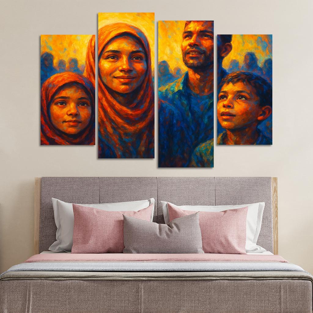 Luminescence Of Hope In Refugee Art Canvas Paintings Frame