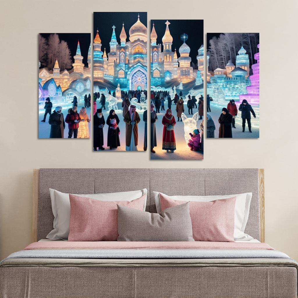 Harbin Ice And Snow Festival Canvas Paintings Frame