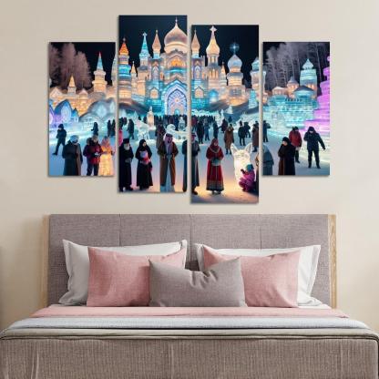 Harbin Ice And Snow Festival Canvas Paintings Frame