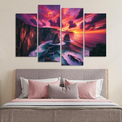 Sunset Cliffs Dramatic Coastal Views Oil Paintings Frame