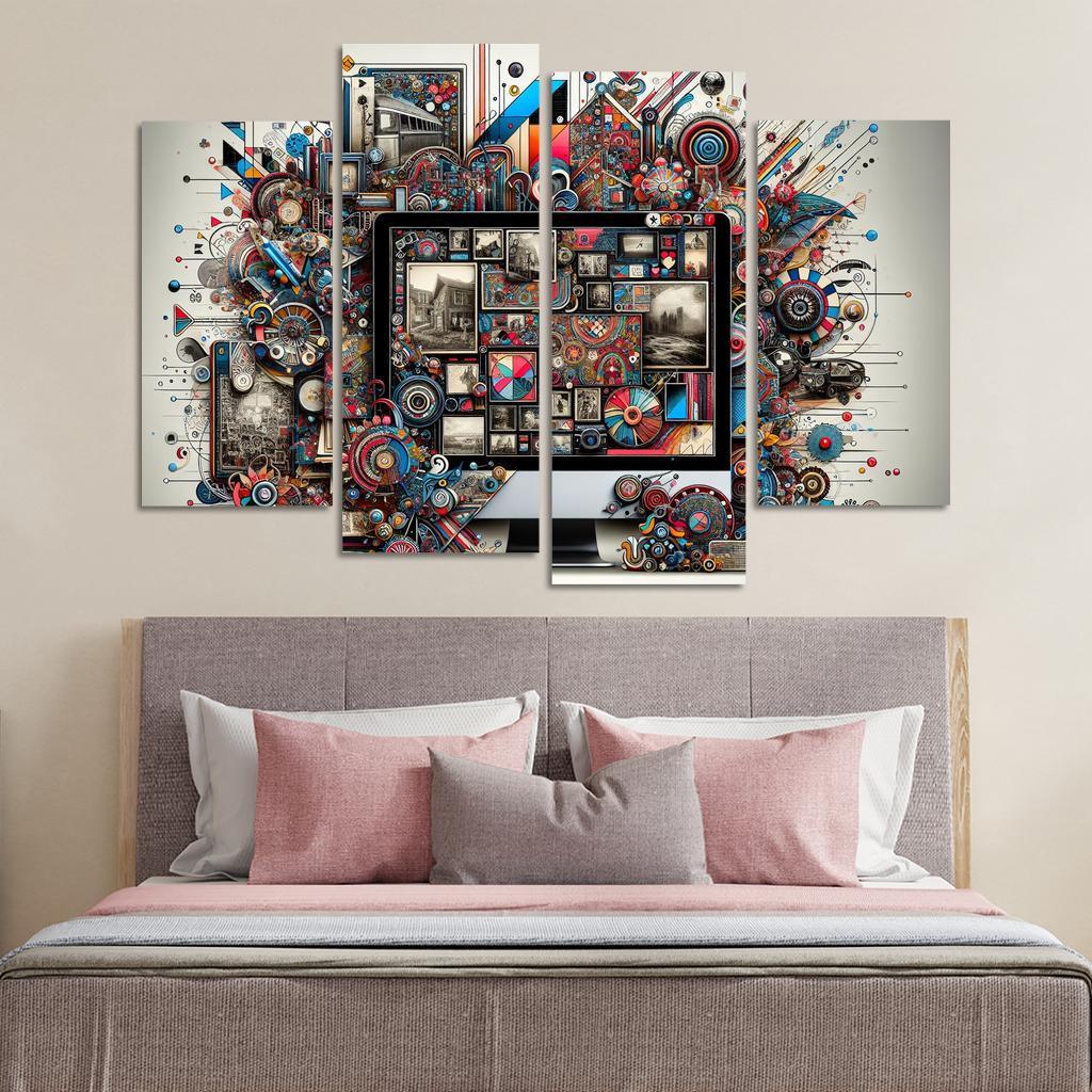 Digital Scrapbooking Preserving Memories Creatively 4 Piece HD Canvas Wall Art-Original Frame