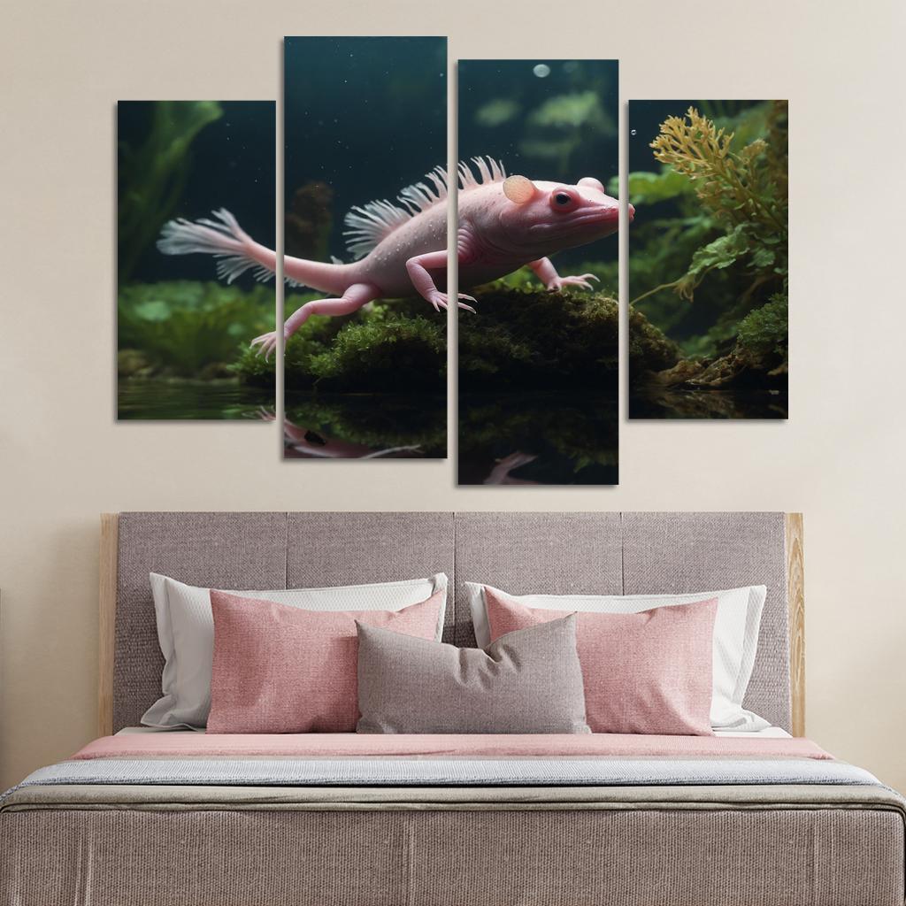 The Mysterious Axolotl Nature's Living Fossil Framed Paintings