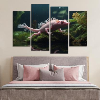 The Mysterious Axolotl Nature's Living Fossil Framed Paintings