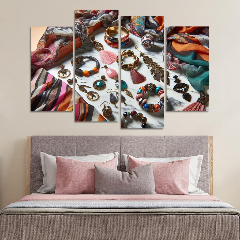 Artistic Accessories Statement Pieces 4 Piece HD Canvas Wall Art-Original Frame