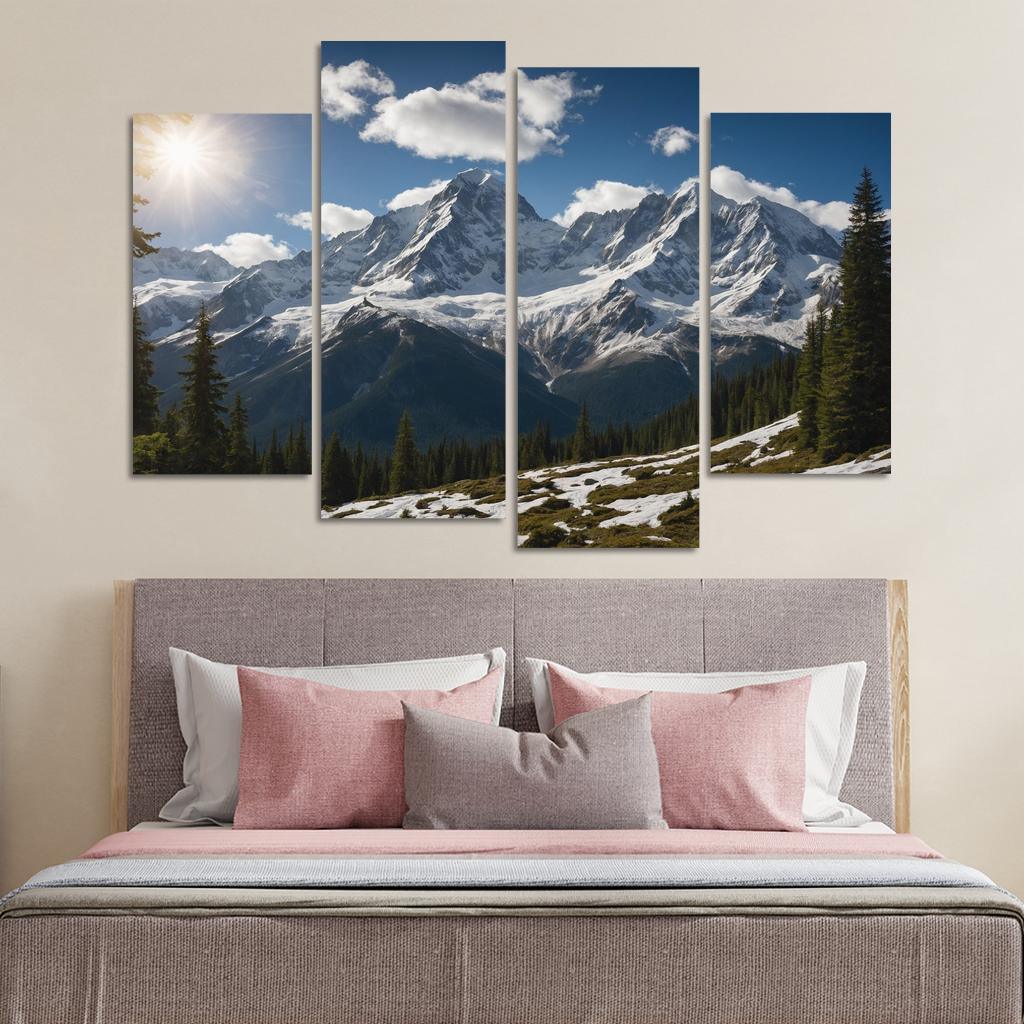 The Grandeur Of Snow-capped Peaks Oil Paintings Frame