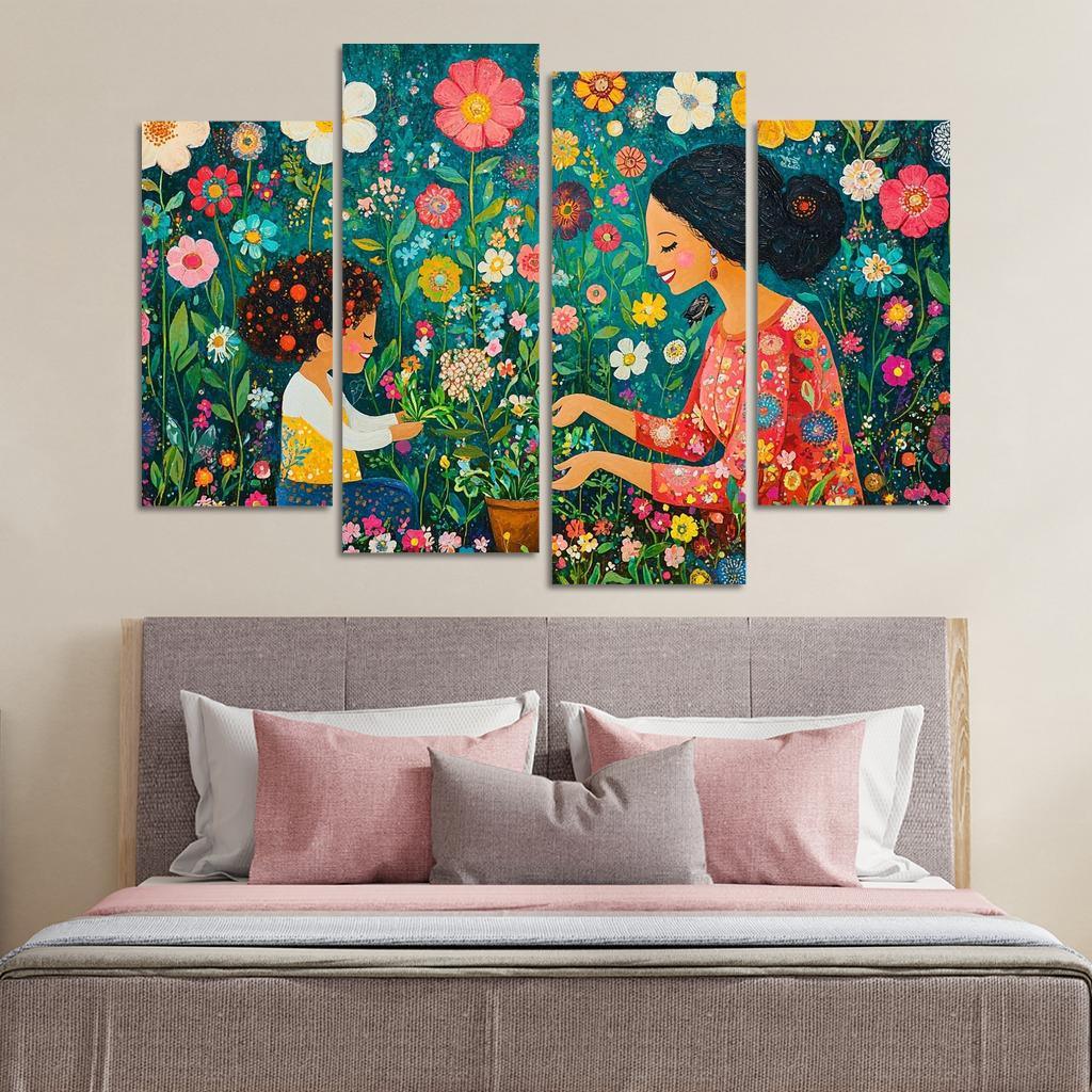 A Garden Of Wisdom A Mothers Nurturing Spirit Canvas Paintings Frame