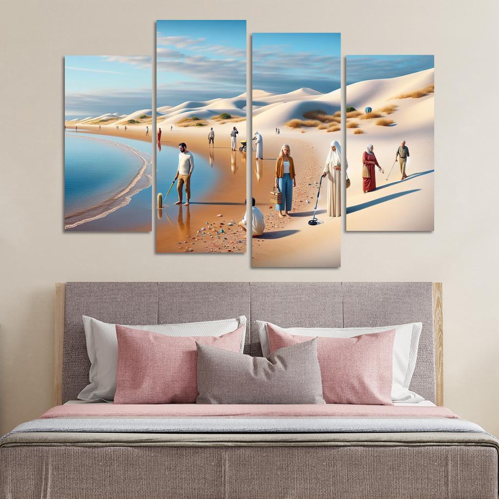 Beachcomber's Cove Treasure Hunting By The Sea Custom Paintings Frame