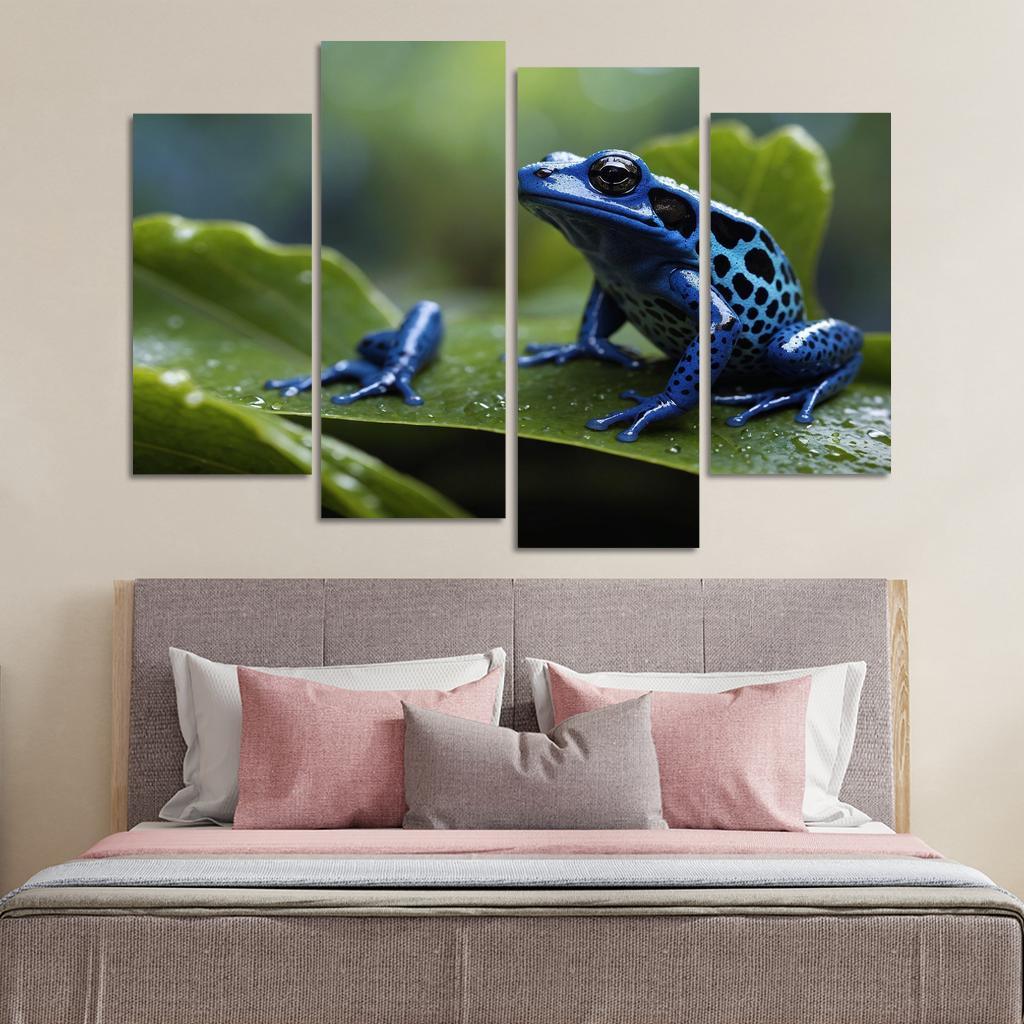 The Enigmatic Blue Poison Dart Frog Canvas Paintings Frame