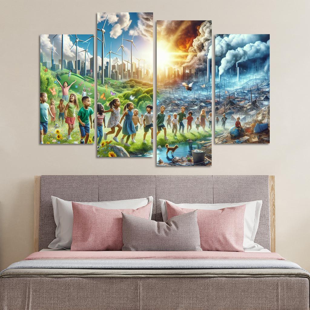 Future Generations Advocating For Climate Action Multi-panel Paintings