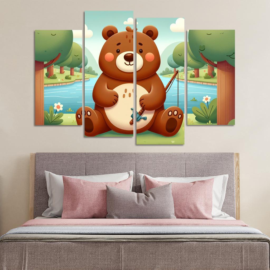 Bubbly Bear - Forest Adventures Framed Paintings