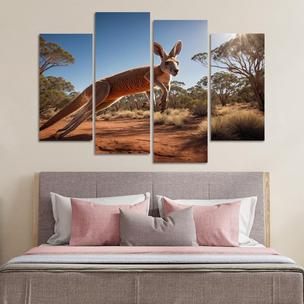 The Enigmatic Red Kangaroo Multi-panel Paintings