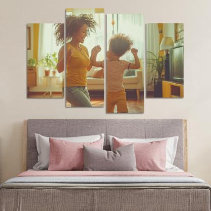 Dancing Through Life A Mother's Joyful Spirit Canvas Paintings Frame