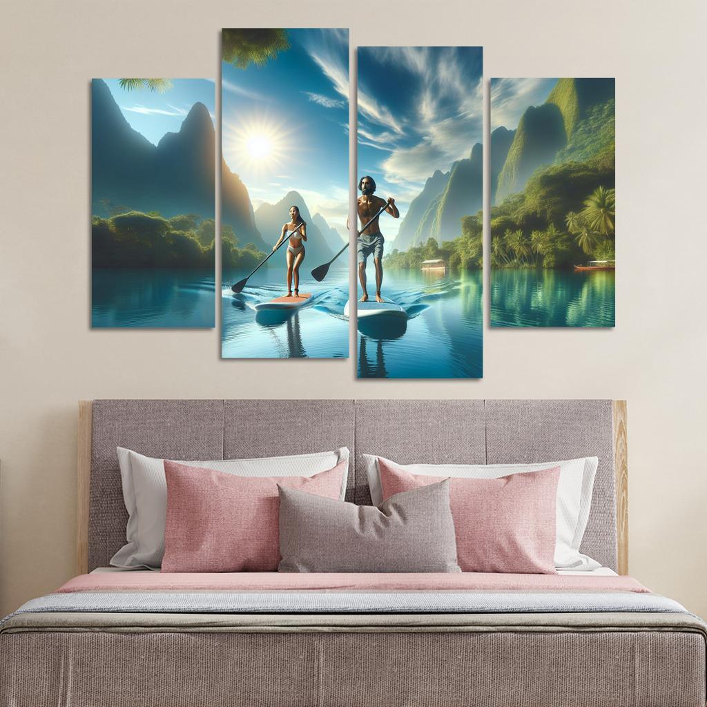 Calm Waters Paddleboarding Retreat Multi-panel Paintings