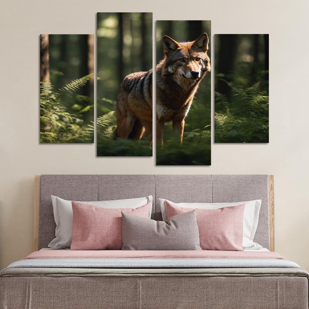The Enigmatic Red Wolf In The Eastern Forests Framed Paintings