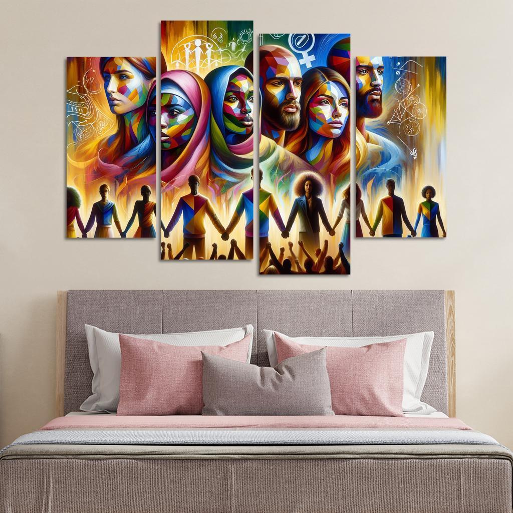 Echoes Of Equality Gender Justice Through Art Multi-panel Paintings
