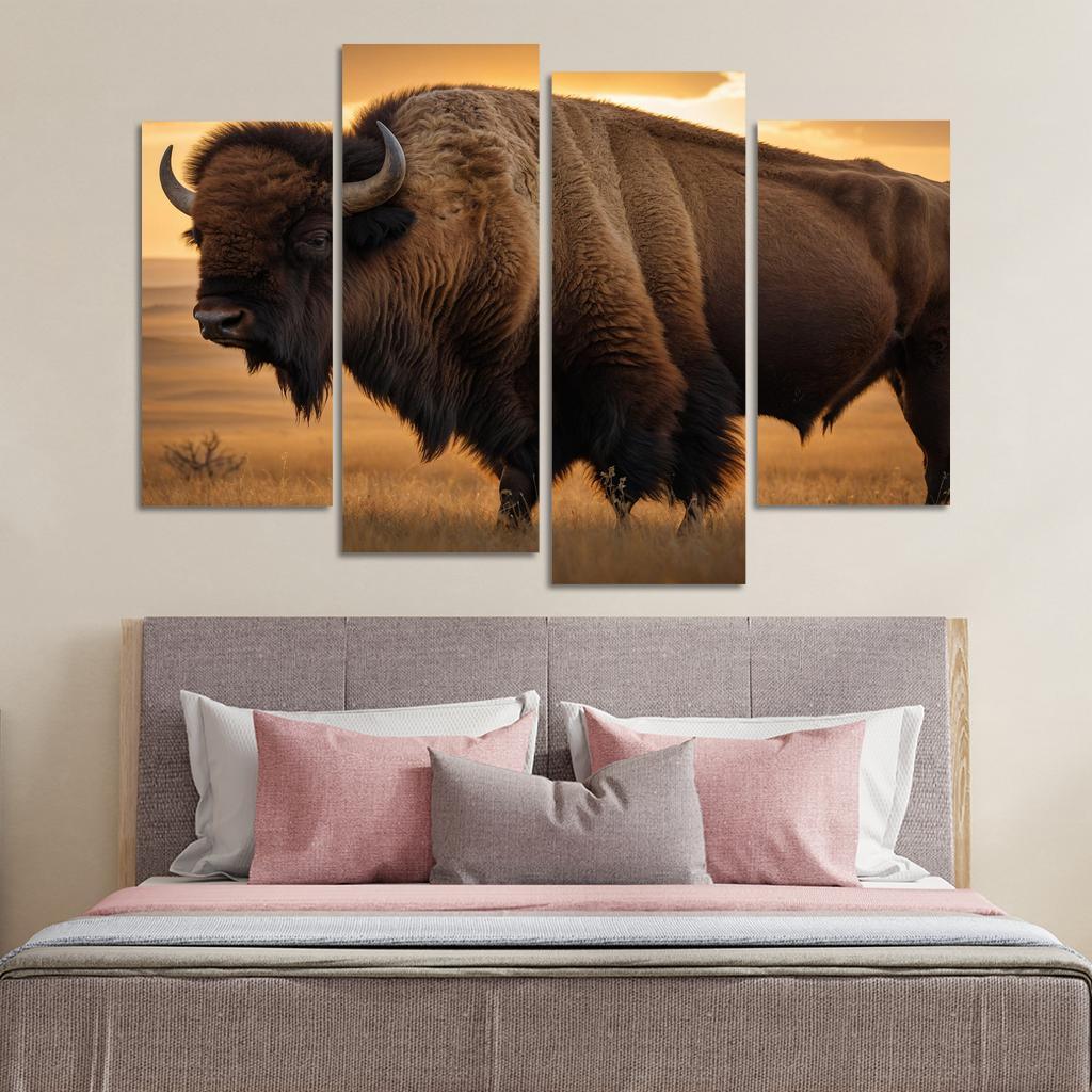 The Majestic Bison Symbol Of The Great Plains Canvas Paintings Frame