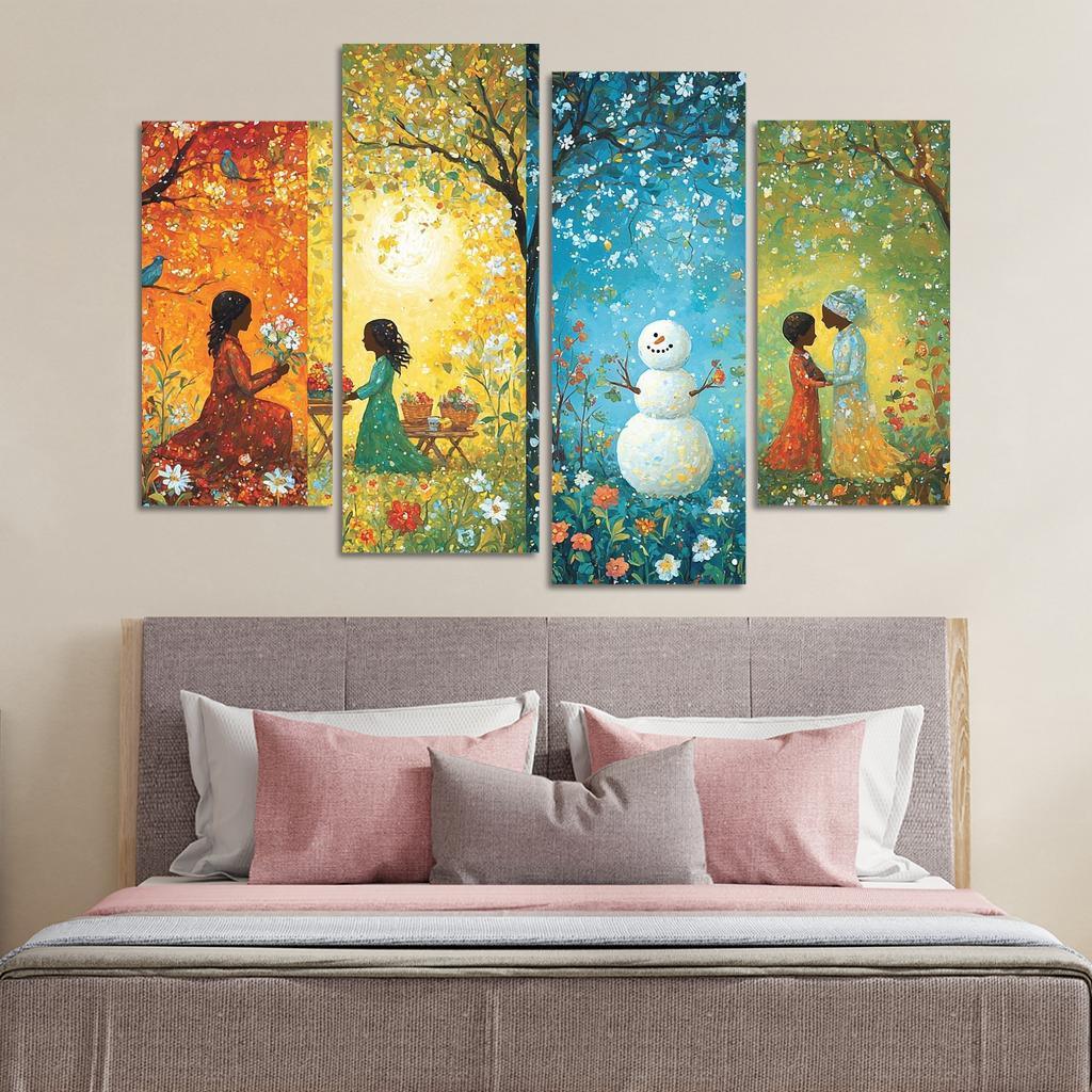 Seasons Of Love The Cycle Of Nurturing Custom Paintings Frame