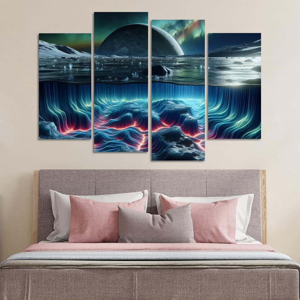 Exploring The Moon's Hidden Ocean Abstract Paintings Frame