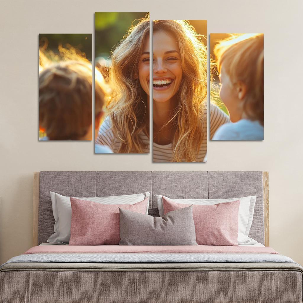 Radiant Smiles The Joy Of Motherhood Custom Paintings Frame