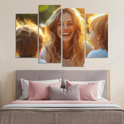 Radiant Smiles The Joy Of Motherhood Custom Paintings Frame