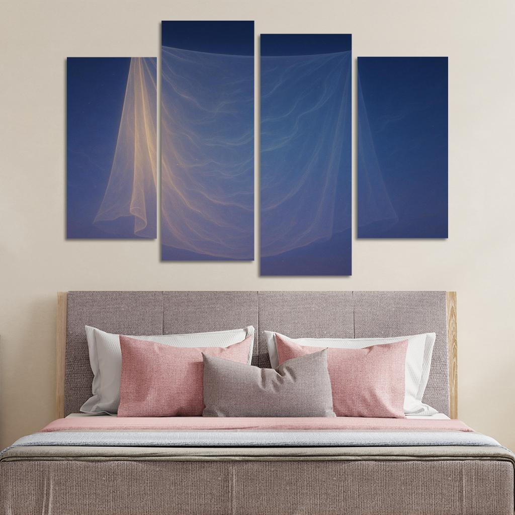 Luminous Veil Of Eternal Whispers Multi-panel Paintings