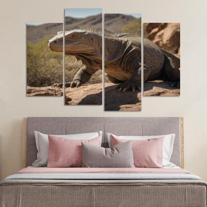 The Powerful Komodo Dragon Apex Predator Of The Islands Modern Paintings Frame
