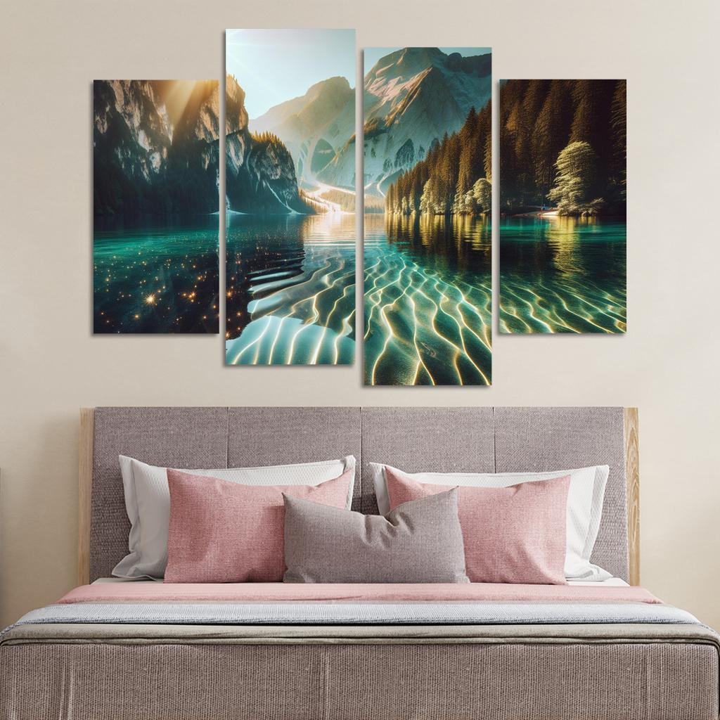 The Shimmering Surface Of Crystal Lake Custom Paintings Frame