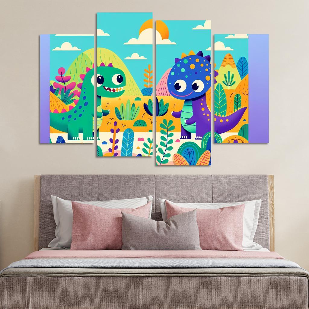 Daring Dinosaurs - Prehistoric Fun Framed Paintings
