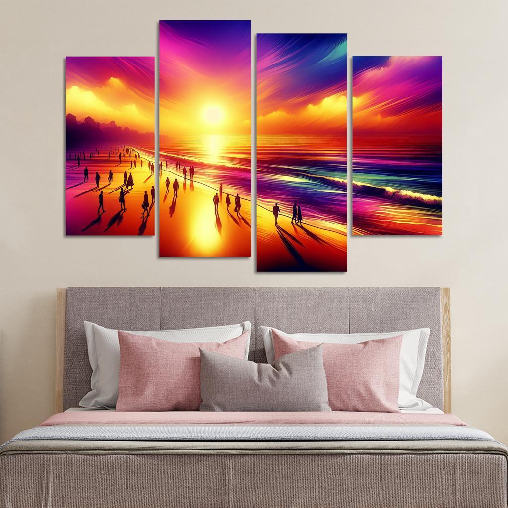 Shimmering Sands Sunset Beachwalks Abstract Paintings Frame