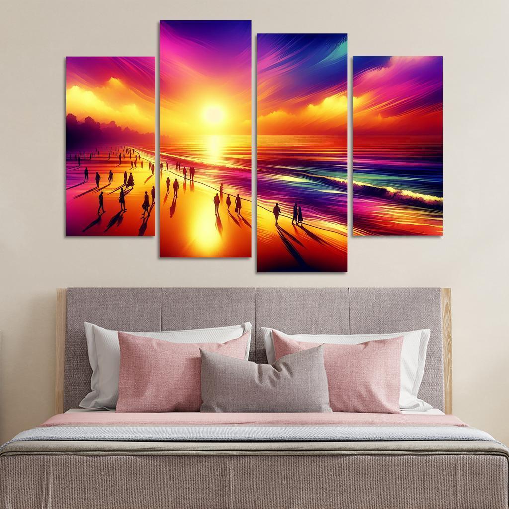 Shimmering Sands Sunset Beachwalks Abstract Paintings Frame