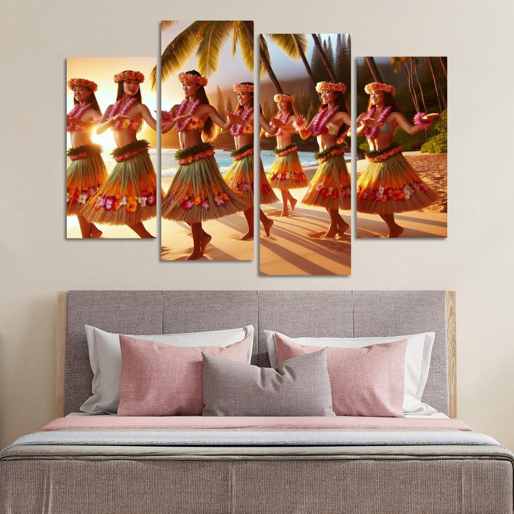 Hula The Dance Of The Hawaiian Islands Modern Paintings Frame
