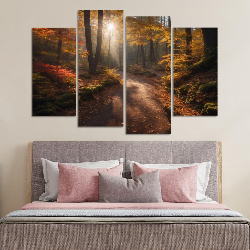 The Exquisite Allure Of Autumn Forest Trails Oil Paintings Frame