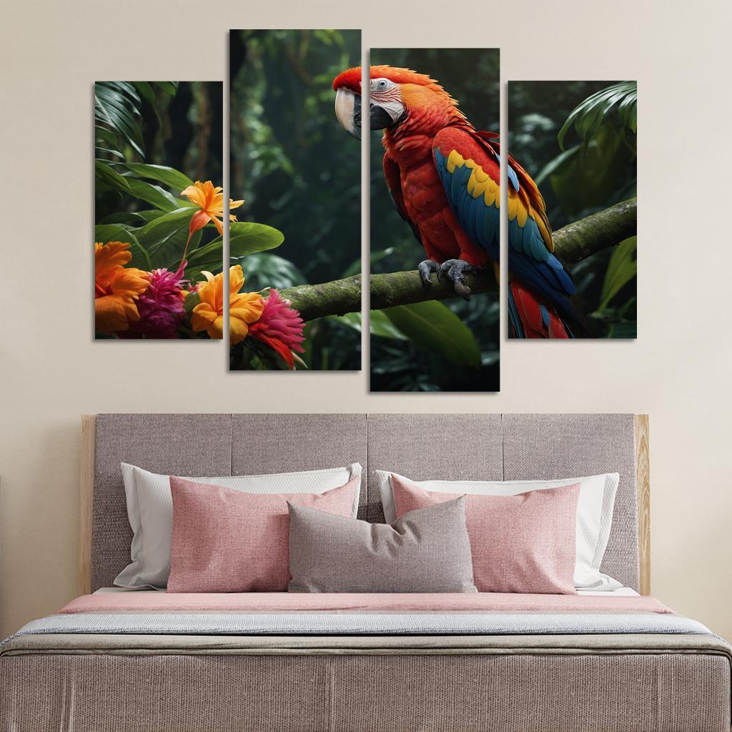 The Vibrant Scarlet Macaw Jewel Of The Rainforest Framed Paintings