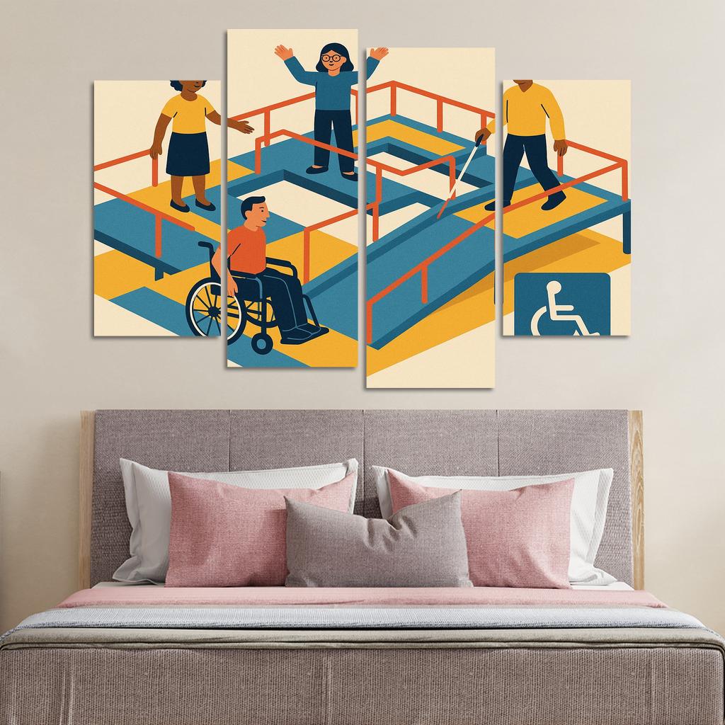 Bridges To Inclusion In Disability Awareness Art Canvas Paintings Frame