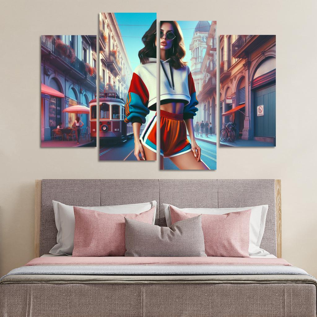 Retro Sport Vintage Athletic Wear Multi-panel Paintings