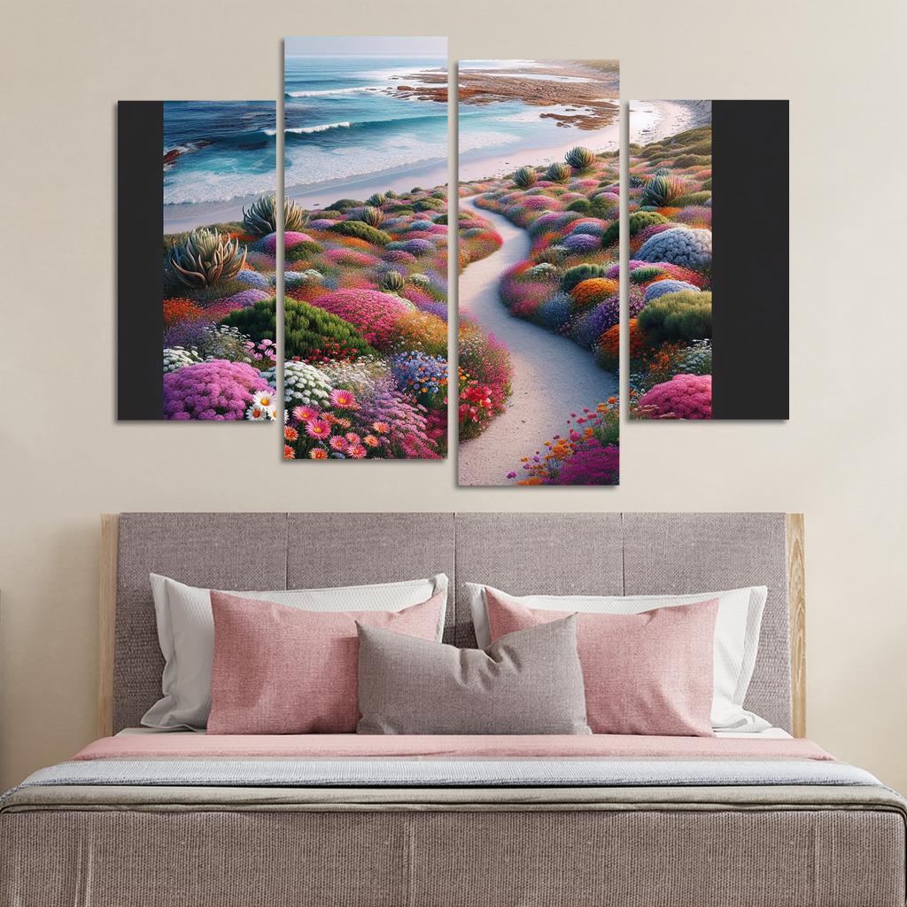 Winding Shoreline Scenic Pathway Abstract Paintings Frame