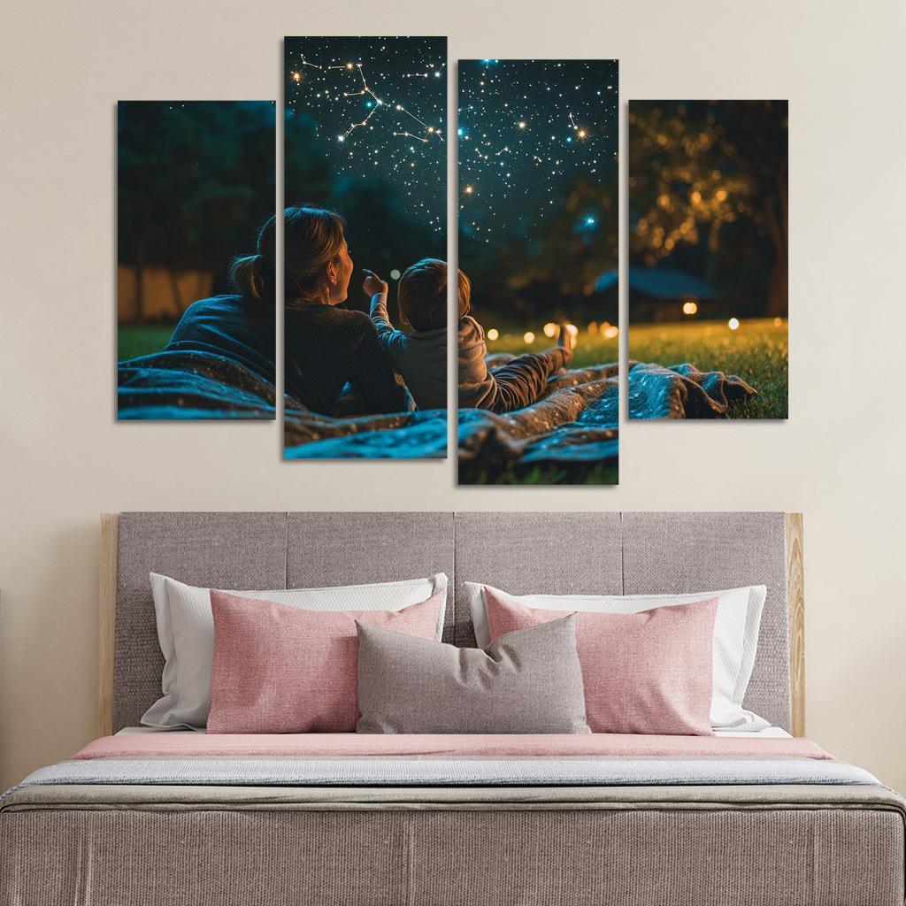 Starlit Moments A Mothers Nighttime Love Custom Paintings Frame